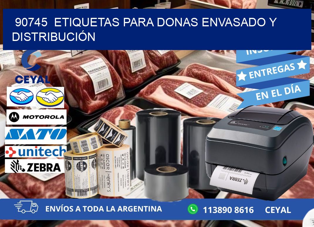 90745  ETIQUETAS PARA DONAS ENVASADO Y DISTRIBUCIÓN