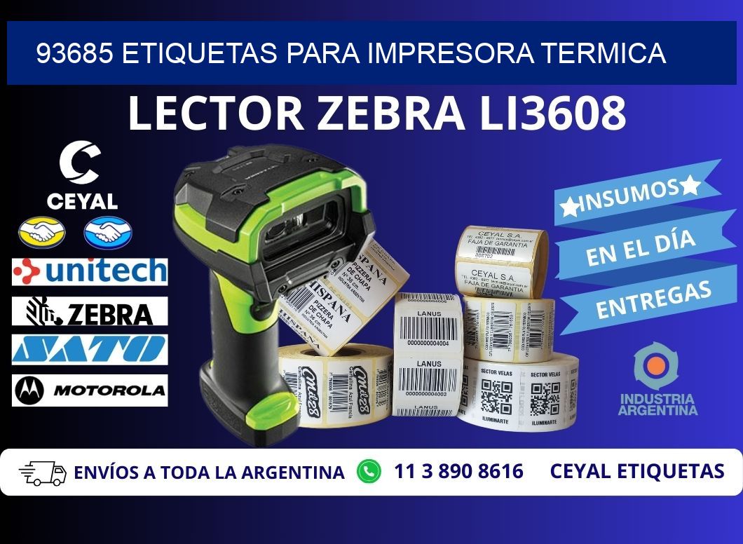 93685 ETIQUETAS PARA IMPRESORA TERMICA