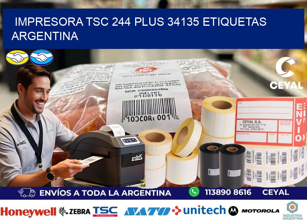 Impresora tsc 244 plus 34135 etiquetas argentina