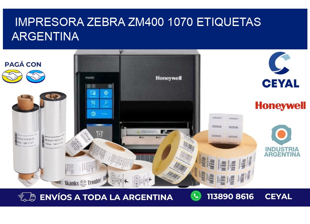 Impresora zebra zm400 1070 etiquetas argentina