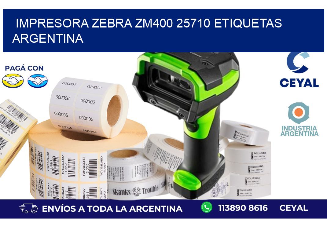 Impresora zebra zm400 25710 etiquetas argentina