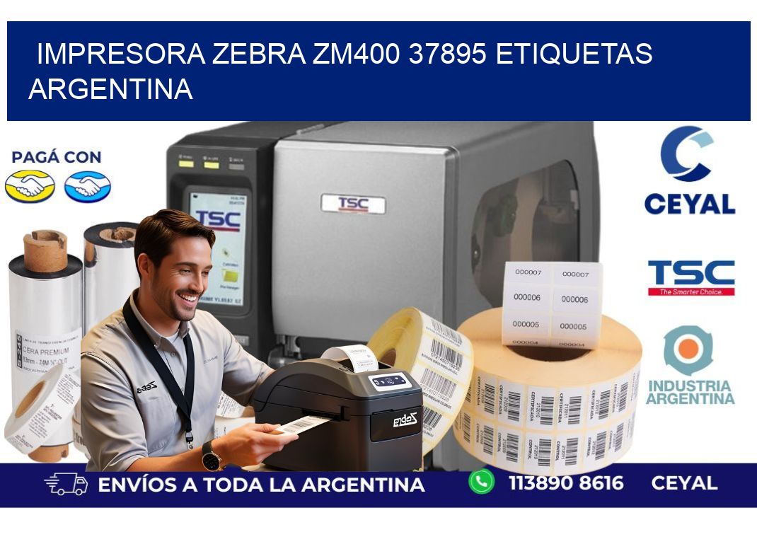 Impresora zebra zm400 37895 etiquetas argentina