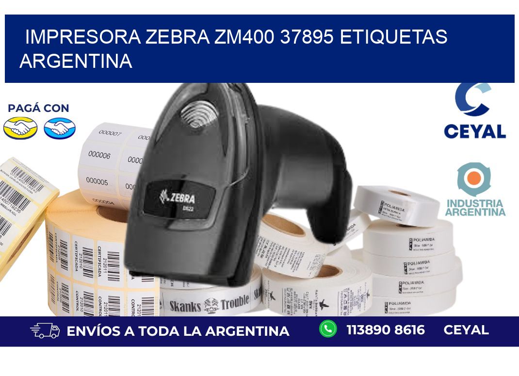 Impresora zebra zm400 37895 etiquetas argentina