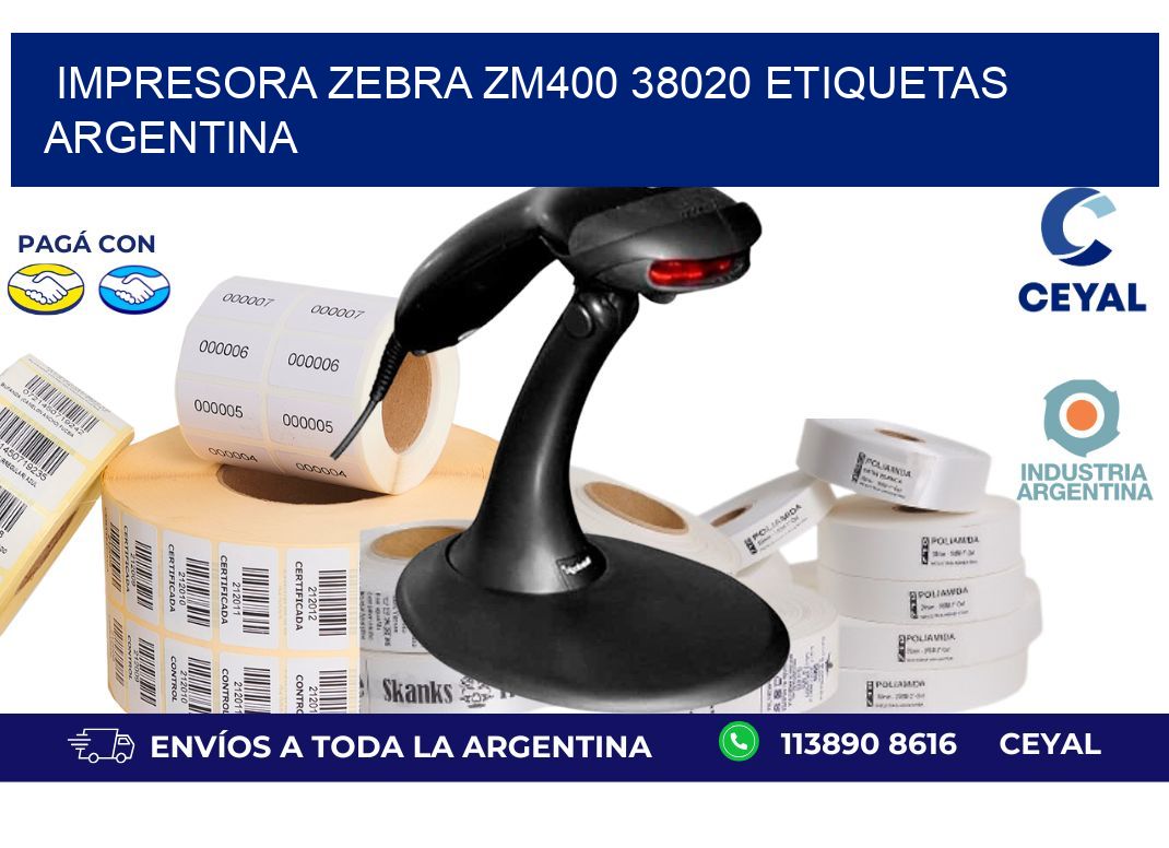 Impresora zebra zm400 38020 etiquetas argentina
