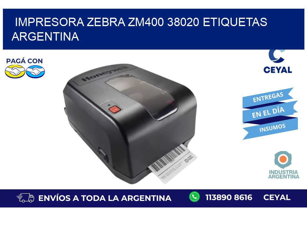 Impresora zebra zm400 38020 etiquetas argentina