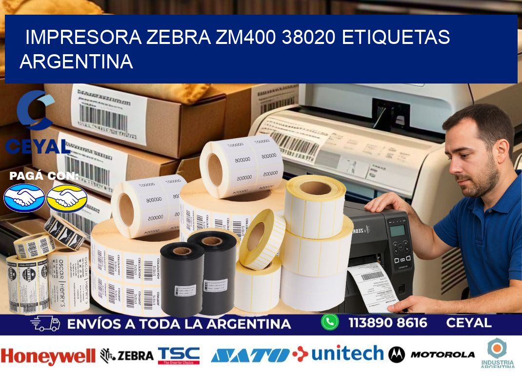 Impresora zebra zm400 38020 etiquetas argentina