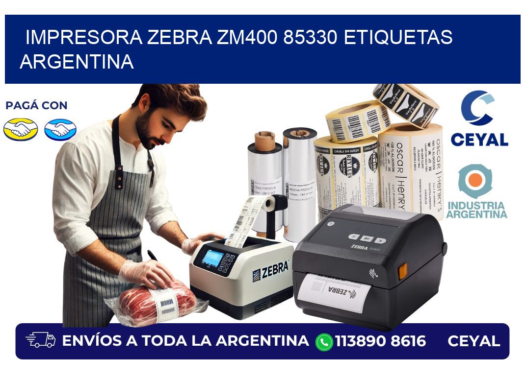 Impresora zebra zm400 85330 etiquetas argentina