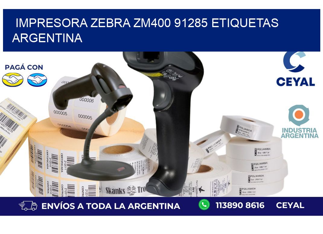 Impresora zebra zm400 91285 etiquetas argentina