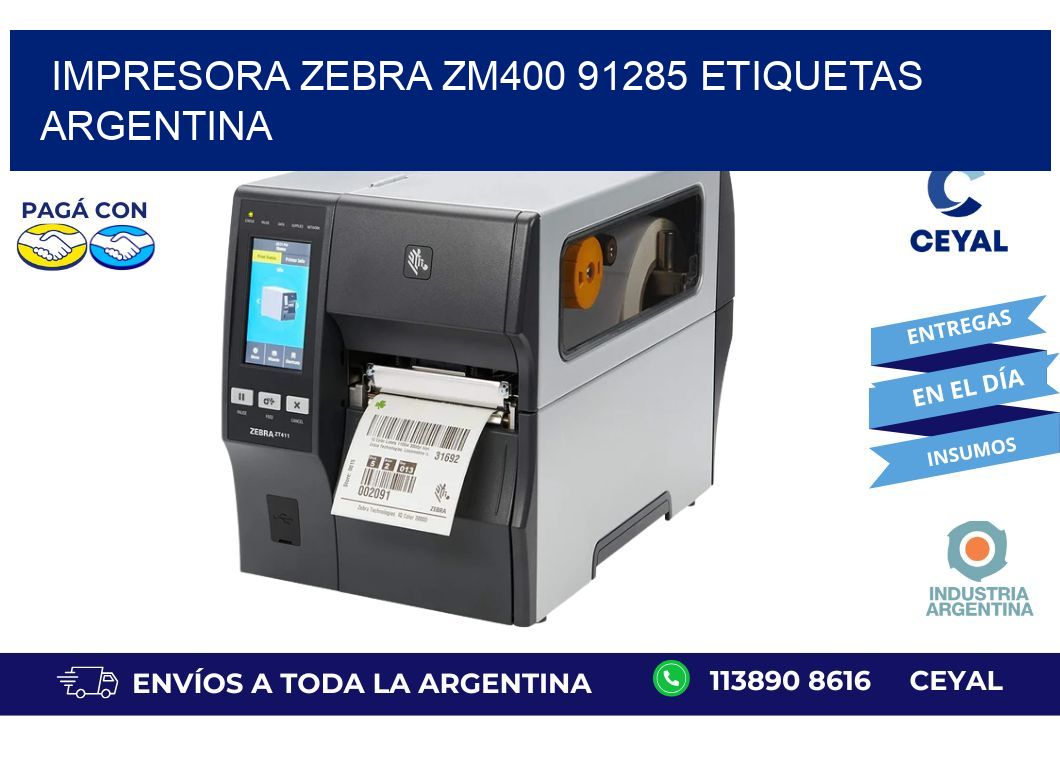 Impresora zebra zm400 91285 etiquetas argentina