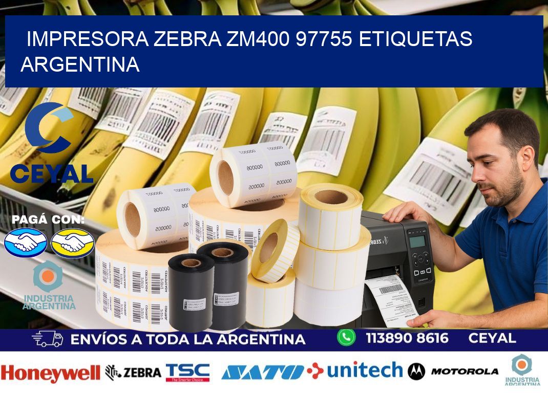 Impresora zebra zm400 97755 etiquetas argentina