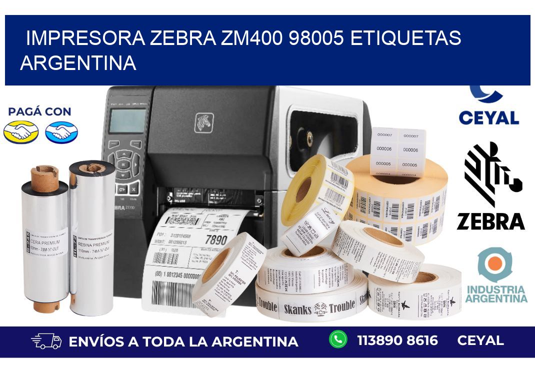 Impresora zebra zm400 98005 etiquetas argentina
