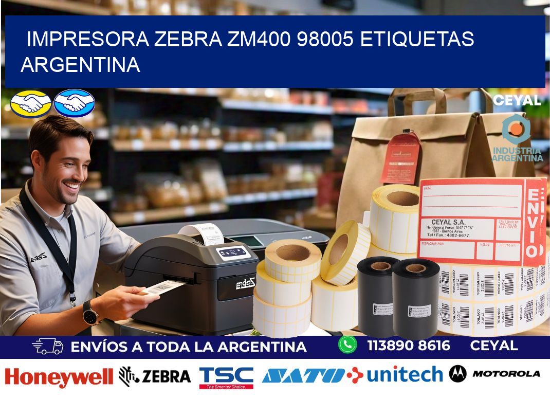 Impresora zebra zm400 98005 etiquetas argentina