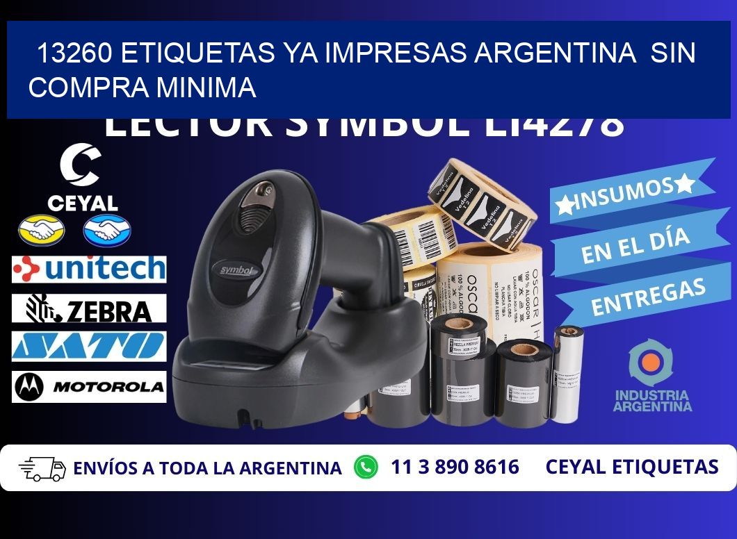 13260 ETIQUETAS YA IMPRESAS ARGENTINA  SIN COMPRA MINIMA