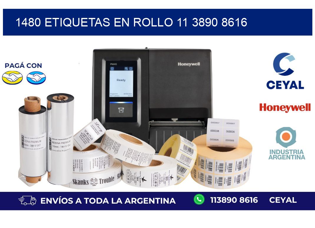 1480 ETIQUETAS EN ROLLO 11 3890 8616