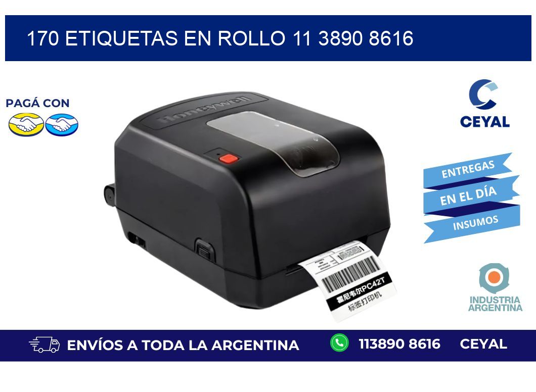 170 ETIQUETAS EN ROLLO 11 3890 8616