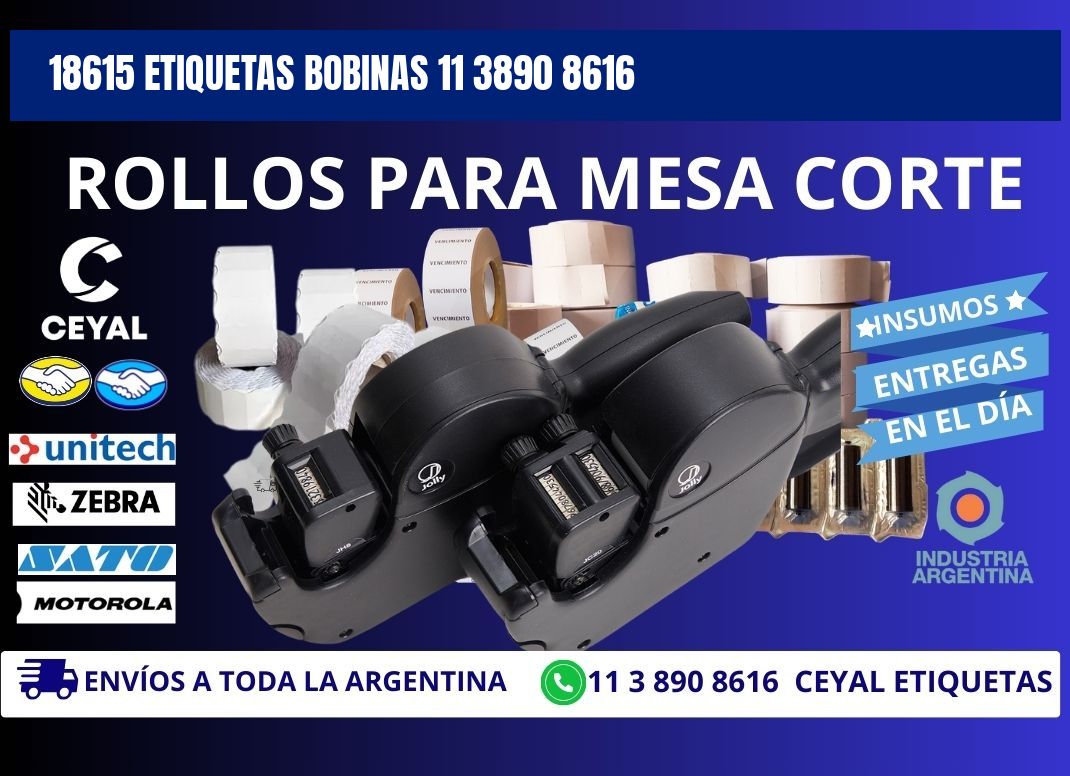 18615 ETIQUETAS BOBINAS 11 3890 8616