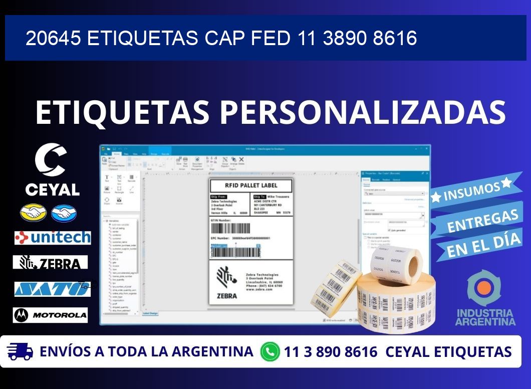 20645 ETIQUETAS CAP FED 11 3890 8616