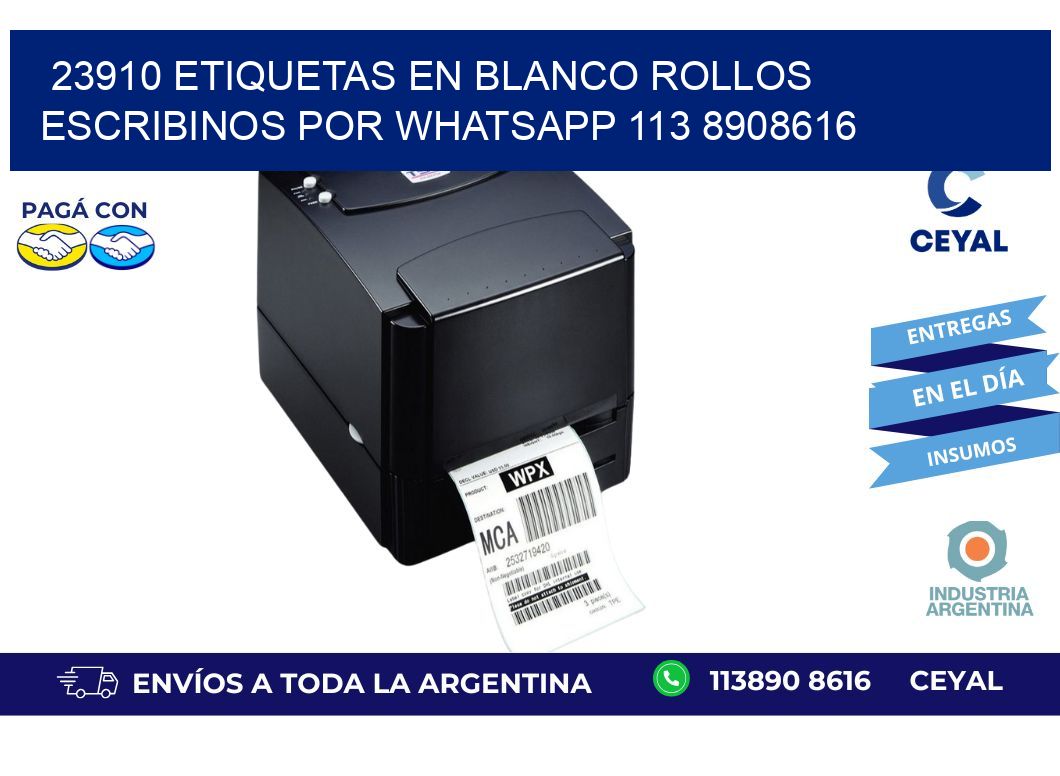 23910 ETIQUETAS EN BLANCO ROLLOS ESCRIBINOS POR WHATSAPP 113 8908616
