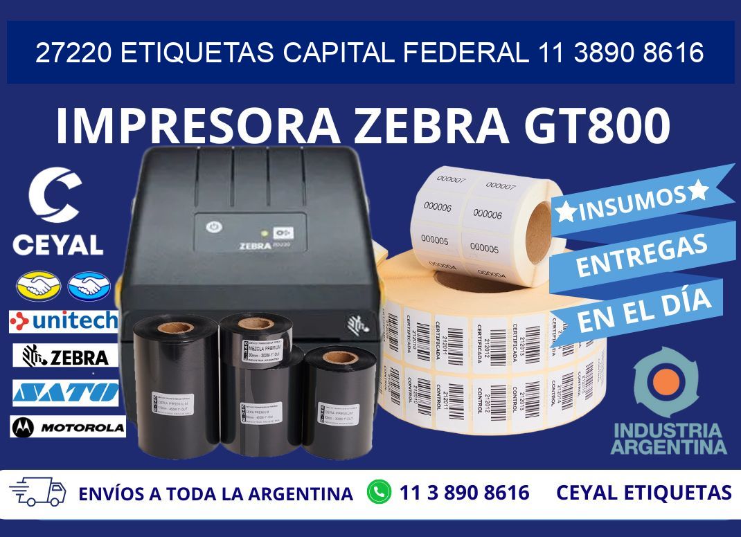 27220 ETIQUETAS CAPITAL FEDERAL 11 3890 8616