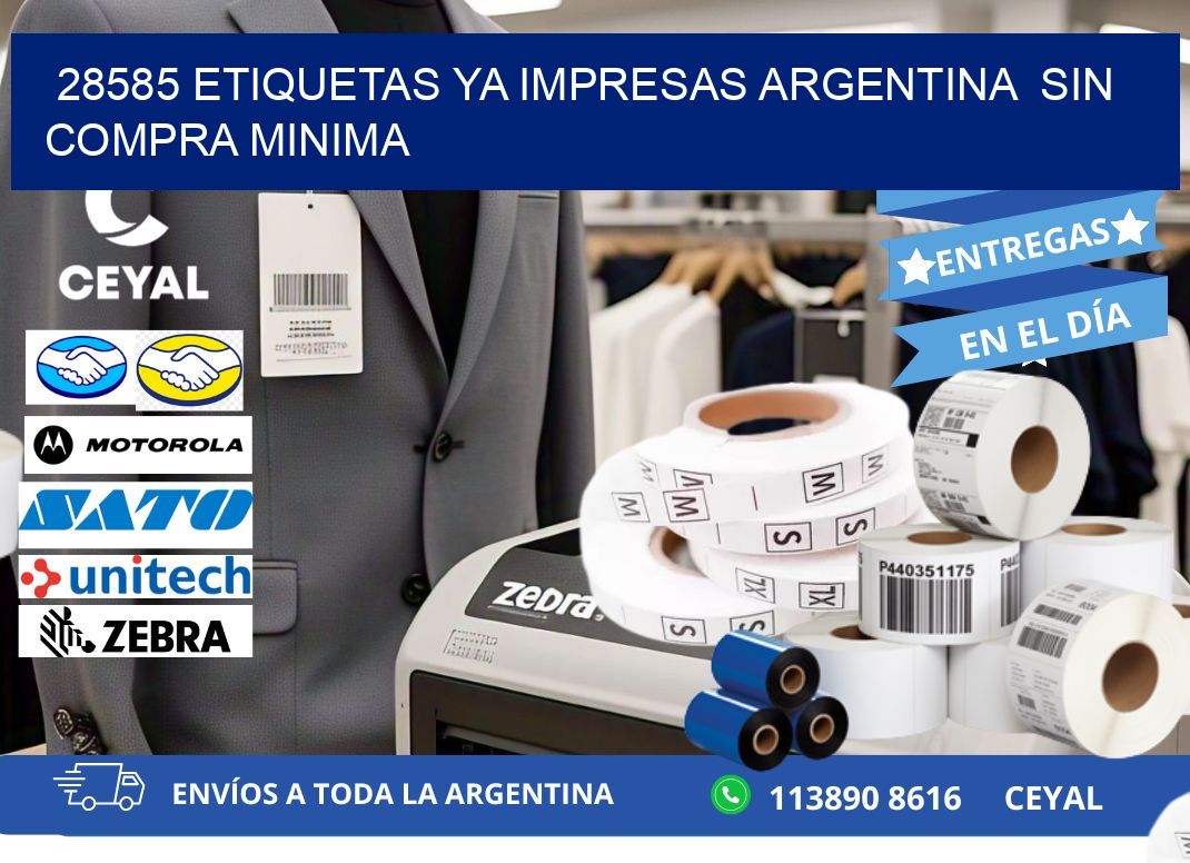28585 ETIQUETAS YA IMPRESAS ARGENTINA  SIN COMPRA MINIMA
