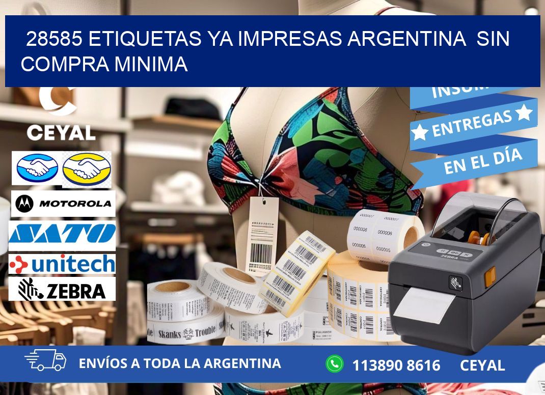 28585 ETIQUETAS YA IMPRESAS ARGENTINA  SIN COMPRA MINIMA