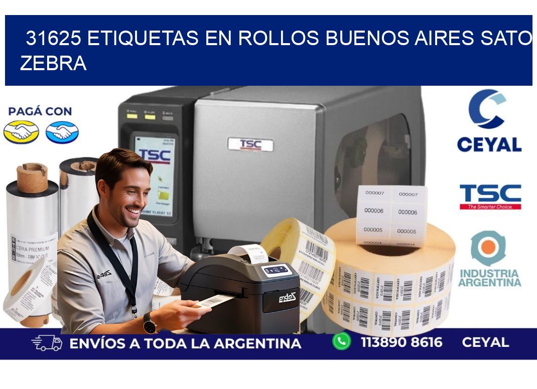 31625 ETIQUETAS EN ROLLOS BUENOS AIRES SATO ZEBRA