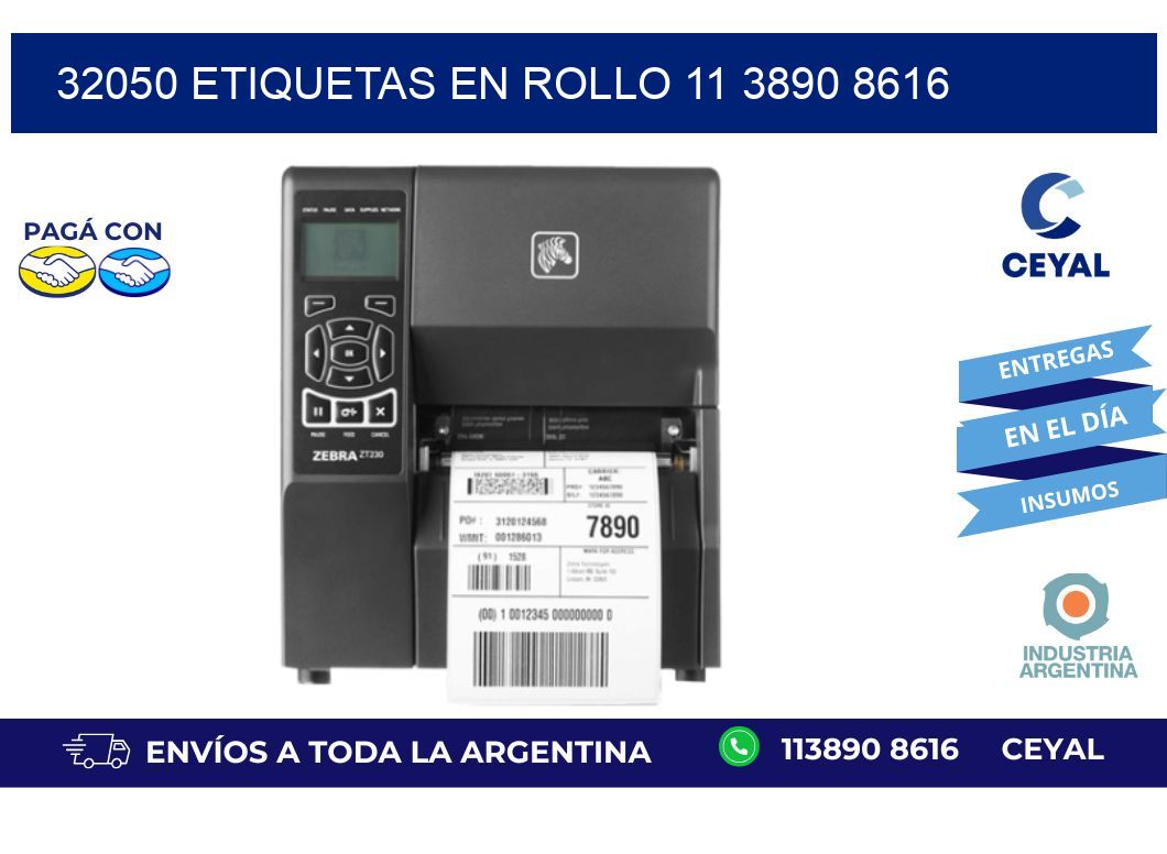 32050 ETIQUETAS EN ROLLO 11 3890 8616