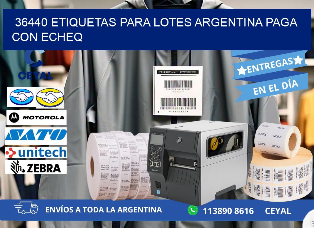 36440 ETIQUETAS PARA LOTES ARGENTINA PAGA CON ECHEQ