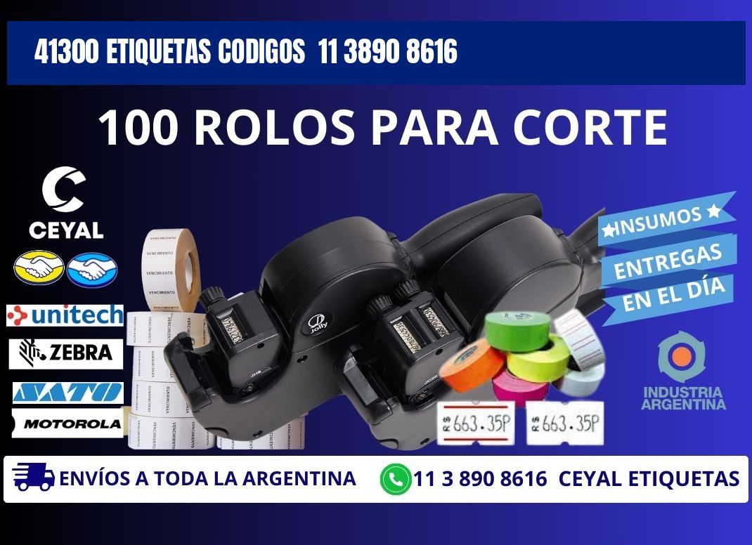 41300 ETIQUETAS CODIGOS  11 3890 8616