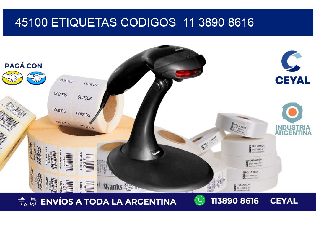 45100 ETIQUETAS CODIGOS  11 3890 8616