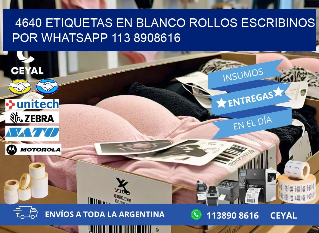 4640 ETIQUETAS EN BLANCO ROLLOS ESCRIBINOS POR WHATSAPP 113 8908616