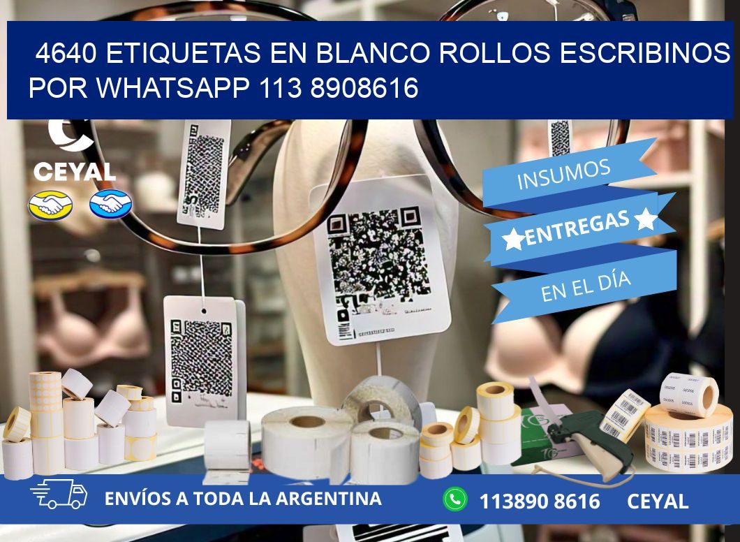 4640 ETIQUETAS EN BLANCO ROLLOS ESCRIBINOS POR WHATSAPP 113 8908616