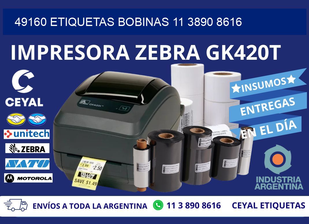 49160 ETIQUETAS BOBINAS 11 3890 8616