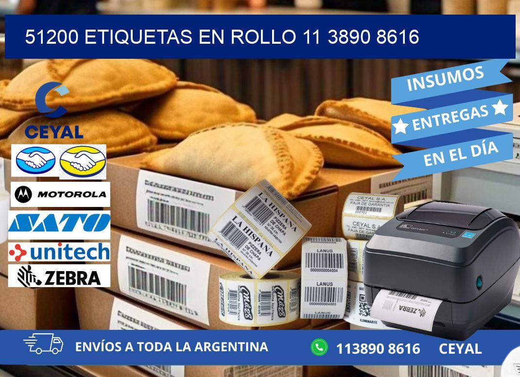 51200 ETIQUETAS EN ROLLO 11 3890 8616