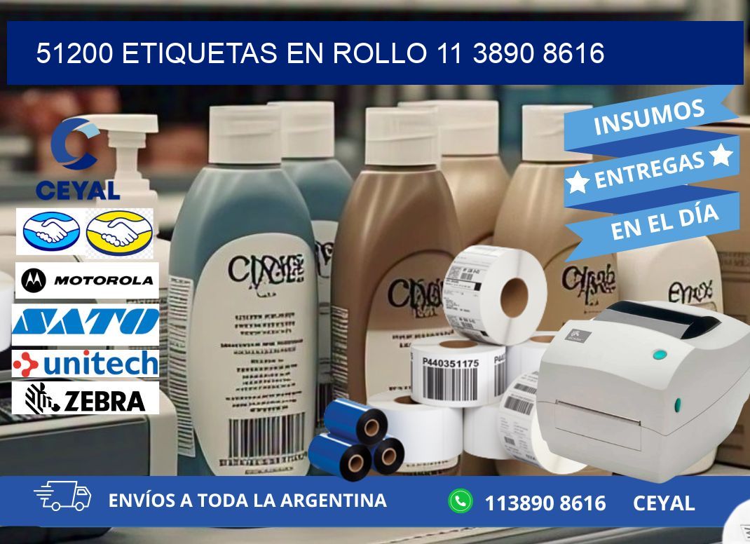51200 ETIQUETAS EN ROLLO 11 3890 8616