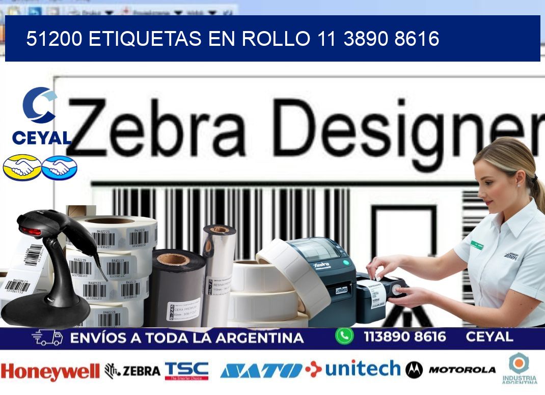 51200 ETIQUETAS EN ROLLO 11 3890 8616