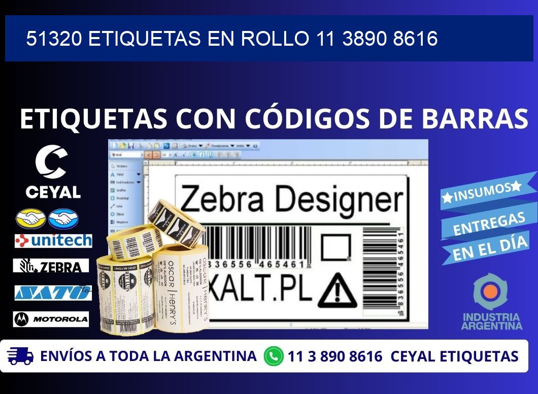 51320 ETIQUETAS EN ROLLO 11 3890 8616