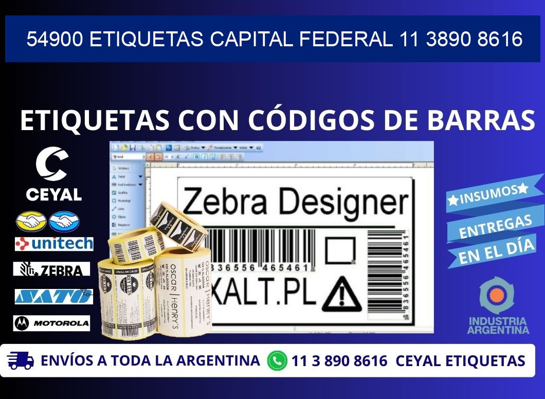 54900 ETIQUETAS CAPITAL FEDERAL 11 3890 8616