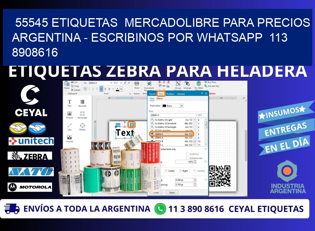 55545 ETIQUETAS  MERCADOLIBRE PARA PRECIOS ARGENTINA - ESCRIBINOS POR WHATSAPP  113 8908616