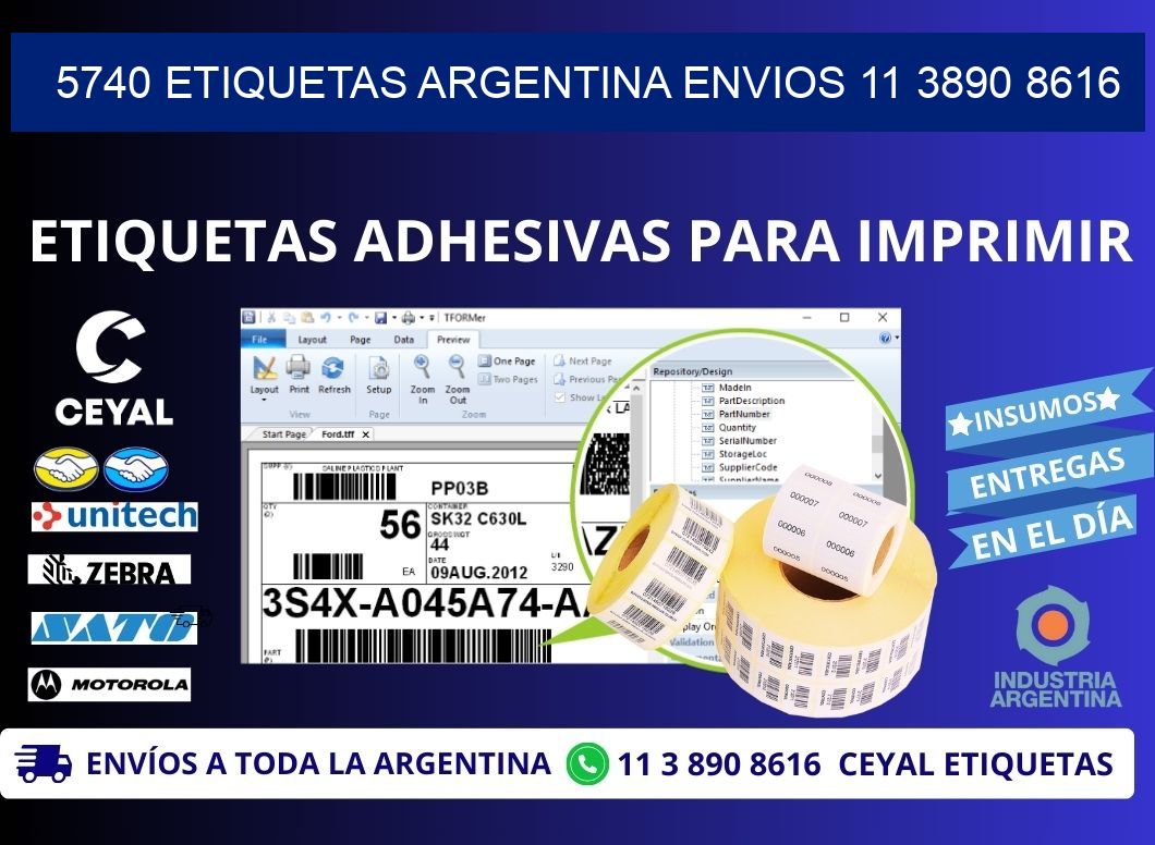 5740 ETIQUETAS ARGENTINA ENVIOS 11 3890 8616