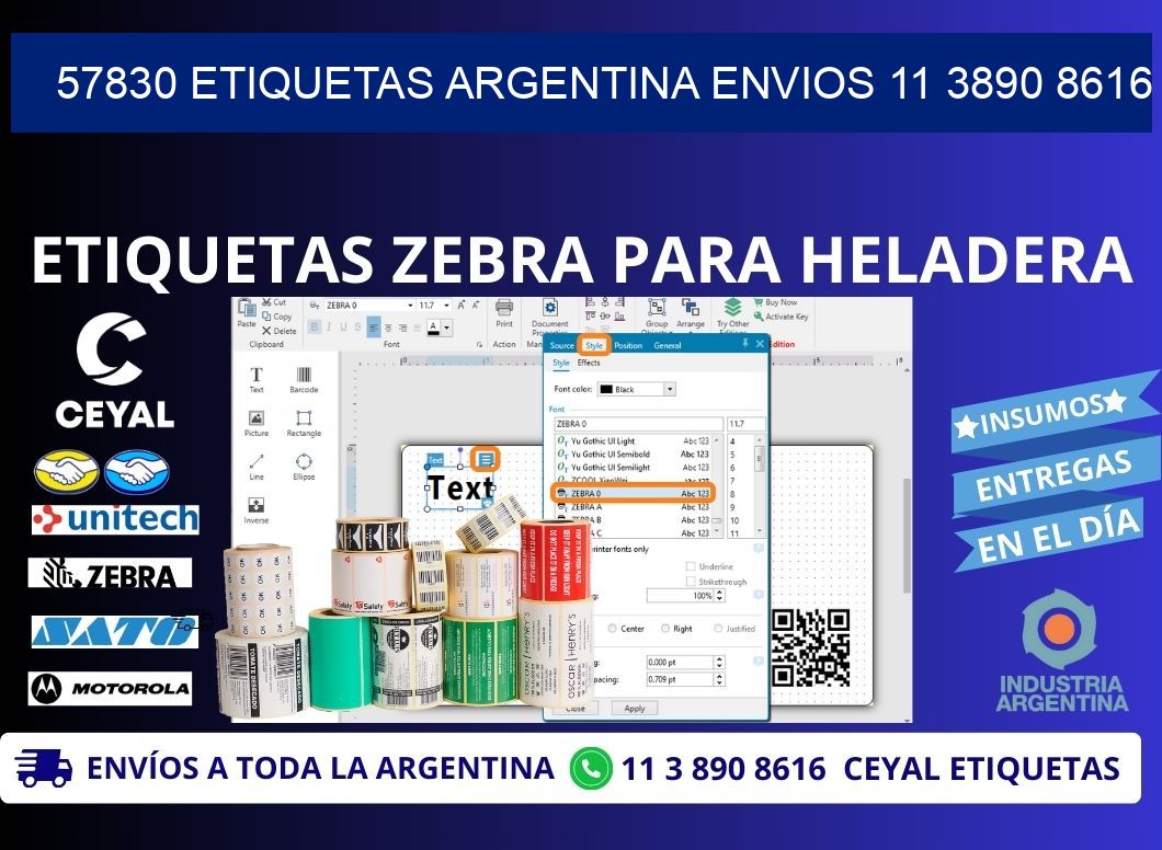 57830 ETIQUETAS ARGENTINA ENVIOS 11 3890 8616