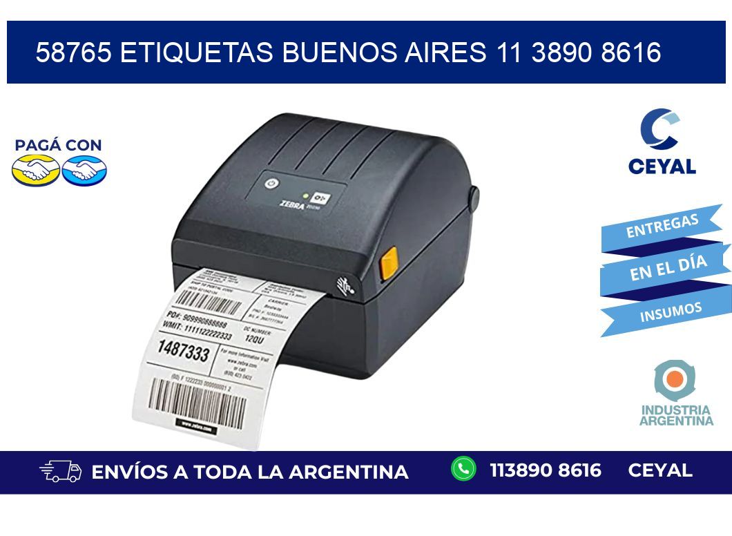 58765 ETIQUETAS BUENOS AIRES 11 3890 8616