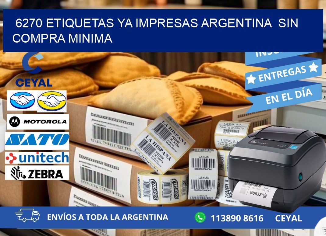 6270 ETIQUETAS YA IMPRESAS ARGENTINA  SIN COMPRA MINIMA