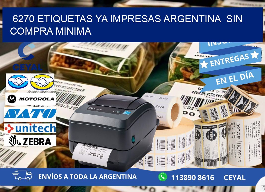 6270 ETIQUETAS YA IMPRESAS ARGENTINA  SIN COMPRA MINIMA