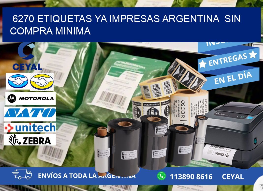 6270 ETIQUETAS YA IMPRESAS ARGENTINA  SIN COMPRA MINIMA