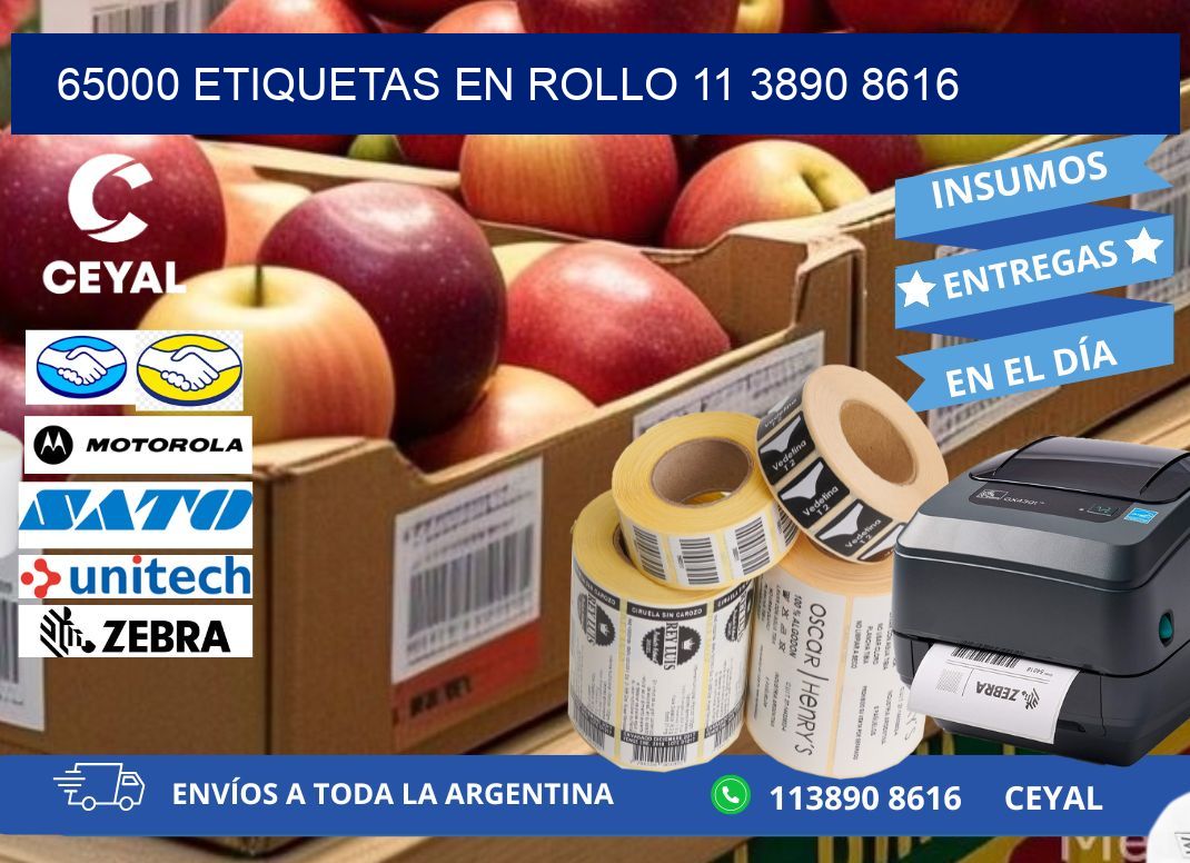 65000 ETIQUETAS EN ROLLO 11 3890 8616