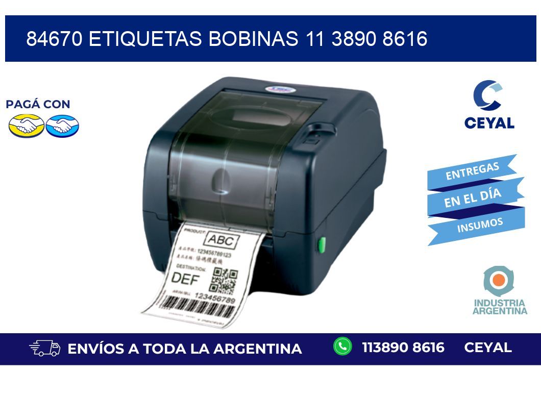 84670 ETIQUETAS BOBINAS 11 3890 8616