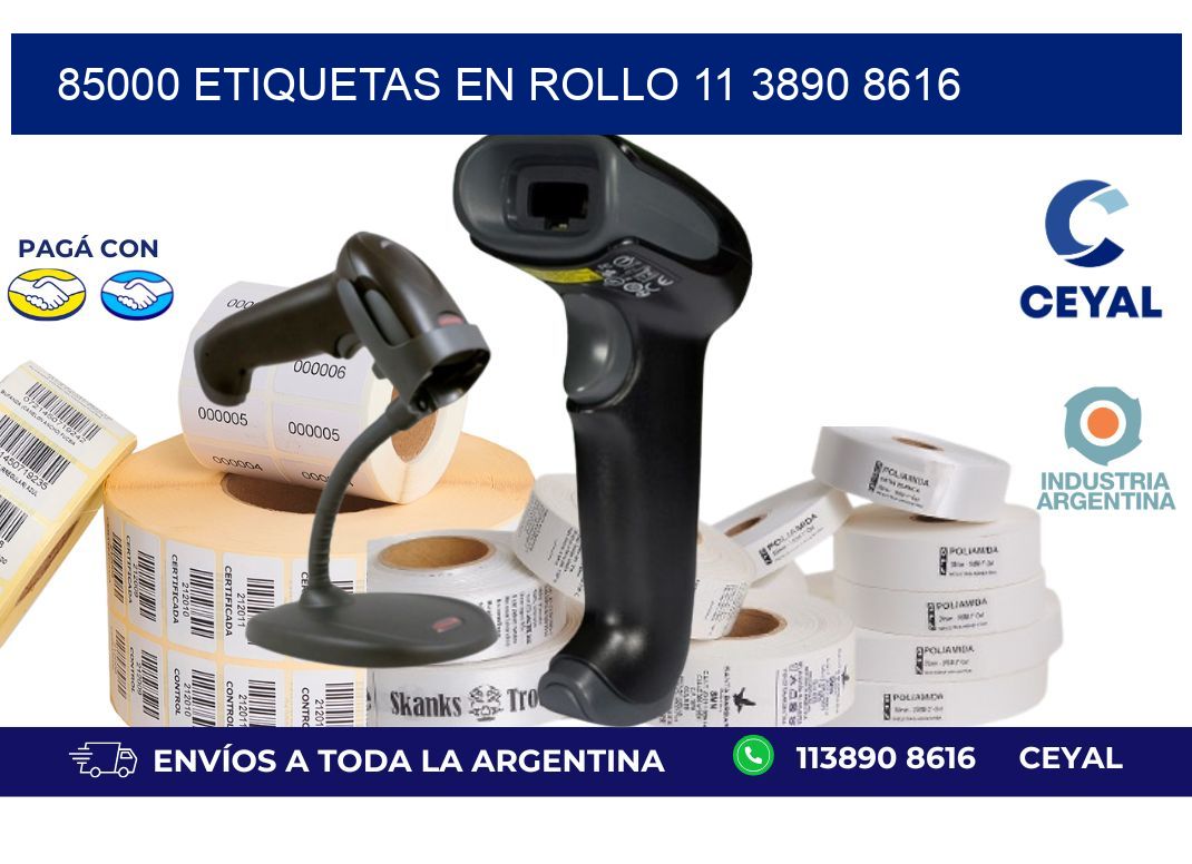 85000 ETIQUETAS EN ROLLO 11 3890 8616