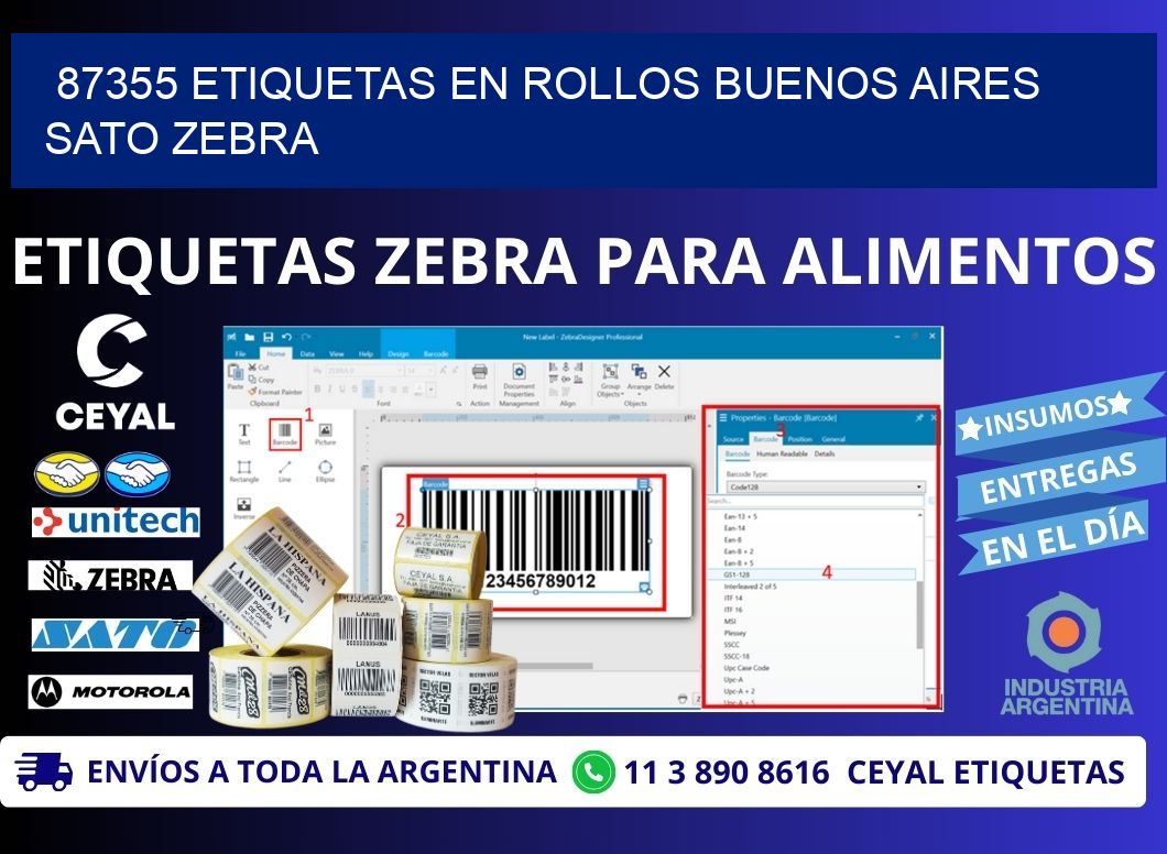 87355 ETIQUETAS EN ROLLOS BUENOS AIRES SATO ZEBRA