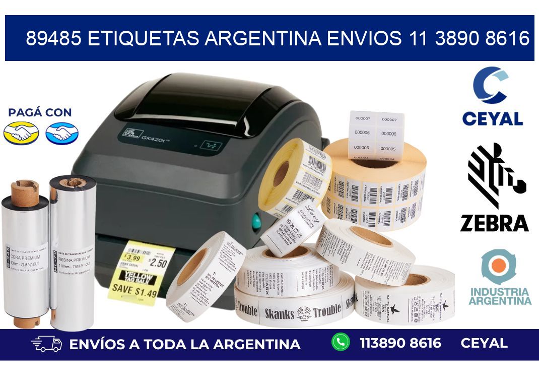 89485 ETIQUETAS ARGENTINA ENVIOS 11 3890 8616